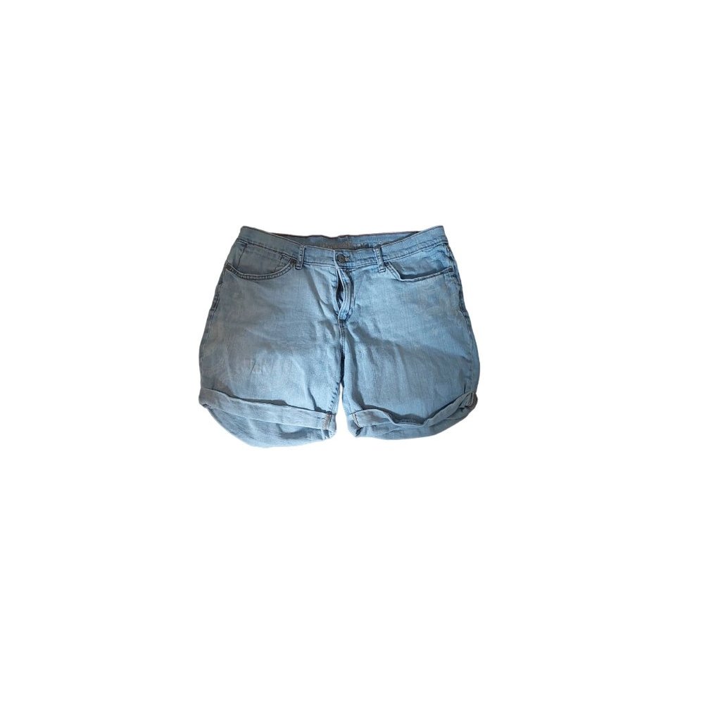 Eddie Bauer 12 Light Wash Boyfriend Denim Cuffed Shorts